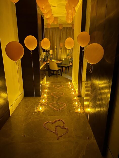 Orange Bliss Hotel Room Decoration Package