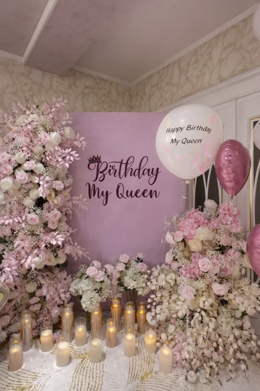 Birthday Queen – Luxury Floral Celebration Setup
