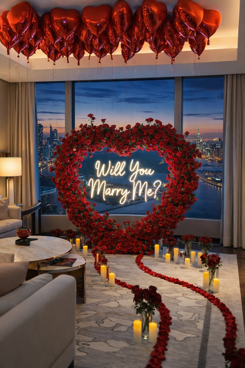 Will You Marry Me – Luxury Proposal Room Setup