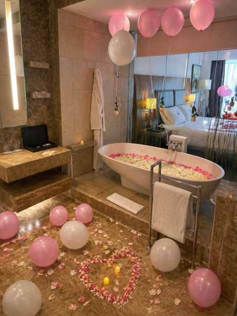 Pink decoration room hotel