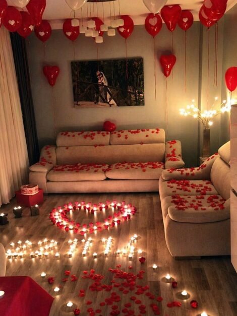 Romantic Balloon & Candle Decoration
