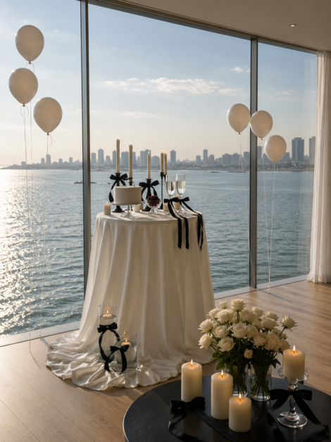 Hotel Room Decoration with Elegant Table Arrangement