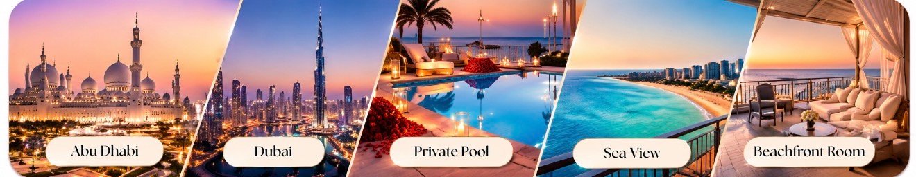 Abu Dhabi, Dubai, Private Pool, Sea View and Beachfront Room